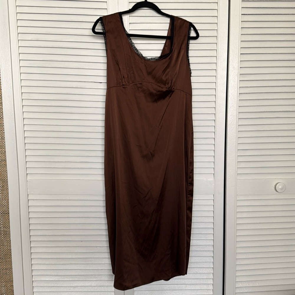 Heavy Manners 〰️ Cherry St 100% Silk Slip Dress - Picture 2 of 6